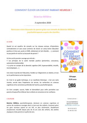 Cp Comment éLever Un Enfant Heureux Béatrice Millêtre Ed Dbs