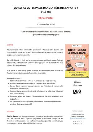 Cp Fabrice Pastor Dans La Tête Des Enfants Ed Dbs