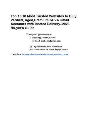 Top 10 10 Most Trusted Websites To Buy Verified, Aged,premium &Pva Gmail Accounts With Instant Delivery–2026 Buyer's Guide
