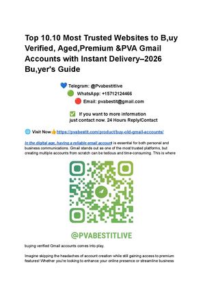 Top 10 10 Most Trusted Websites To Buy Verified, Aged,premium &Pva Gmail Accounts With Instant Delivery–2026 Buyer's Guide