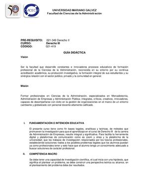 021419 Derecho Iii Guía Didática