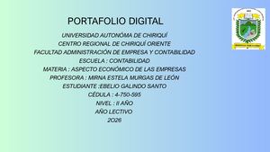 Portafolio digital:Aspecto Enonómicos de la Empresa