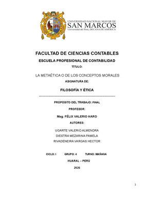 INFORME DE LA METAÉTICA