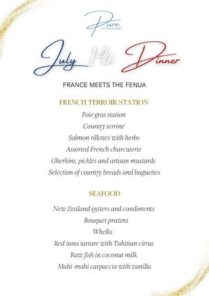 July 14th Dinner Menu