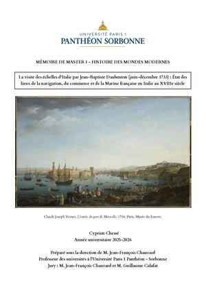 La visite des échelles d’Italie par Jean-Baptiste Daubenton (juin-décembre 1733) : État des lieux de la navigation, du commerce et de la Marine française en Italie au XVIIIe siècle