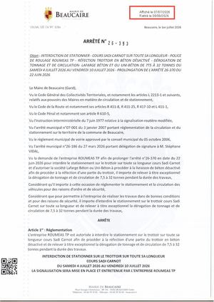 Fichier Parution Des Arrêtés N°26 393 à 26 401
