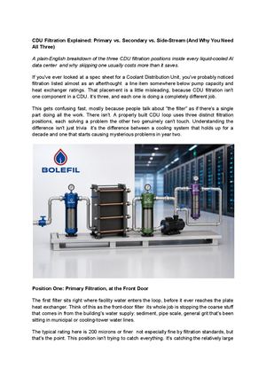 Cdu Filtration Explained Primary Vs Secondary Vs Side Stream