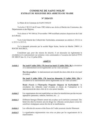 2026 153 FETE DU BRUIT Circulation Stationnement Rue Des Peupliers