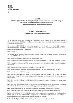 AP Du 7 Juillet 2026 -  Interdiction Achat, Vente, Port, Transport Et Utilisation De Produits Inflammables Et Artifices De Divertissement Du 9 Au 15 Juillet 2026