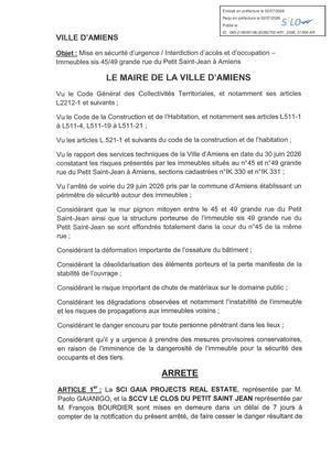 AR1 2026 01004 - Mise En Sécurité D'urgence  D'interdiction D'accès Et D'occupation - 45 Et 49 Grande Rue Du Petit Saint Jean- Publiée 08 07 26