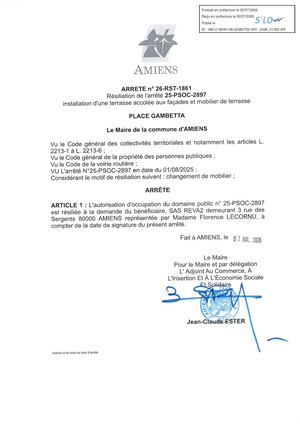 AR1 2026 01022 26 RST 1861- 3 RUE DES SERGENTS RESILIATION OCCUPATION DU DOMAINE PUBLIC SAS REVA2 Publiée Le 08 07 2026