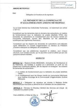 AR1 2026 01034 -Emilie MESSIAEN Delegation Plateformes Numeriques__ Délégation De Fonctions Et De Signature- MET 20260629 Publiée Le 08 07 2026