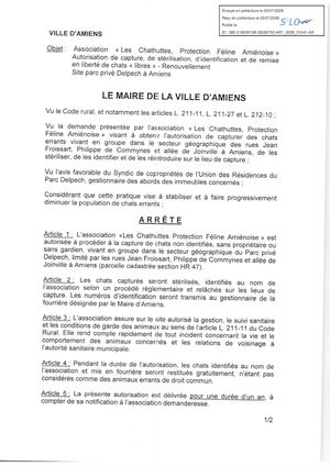 AR1 2026 01041 ARR CHAT LIBRE VIA AR1 2026 01041 2026 07 03- ARRETE LES CHATHUTTES RENOUVELLEMENT SITE DELPECH Publiée Le 08 07 2026