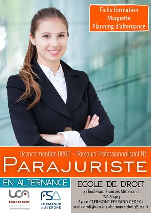 Brochure Alternance Licence 3 Parajuriste 2026 2027
