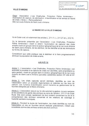 AR1 2026 01044 ARR CHAT LIBRE VIA AR1 2026 01044 2026 07 03- ARRETE LES CHATHUTTES RENOUVELLEMENT SITE RUE LOUIS ANTOINE DE SAINT JUST Publiée Le 08 07 2026