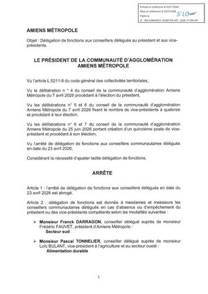 AR1 2026 01059 ARR DELEGATION FONCTION MET AR1 2026 01059 20260701 Délégation De Fonctions Aux Conseillers Délégués Au Président Et Aux Vice Pr Publiée Le 08 07 2026