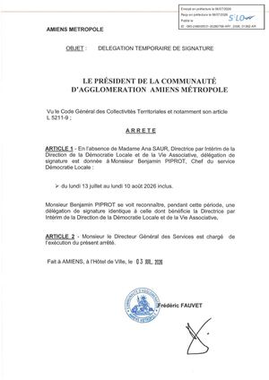AR1 2026 01062 ARR DELEGATIONS DESIGNATIONS MET AR1 2026 01062 20260703-  TEMPO DE SIGNATURE DE LA DIRECTRICE -Publiée Le 08 07 2026