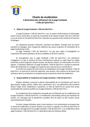 Charte Modération Facebook Saint-Prix