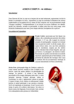 Texte Exposition Février 2026 Eros Corpus 4e éDition Communique