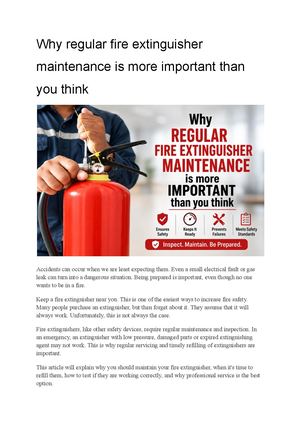 Why Regular Fire Extinguisher Maintenance Is More Important Than You Think