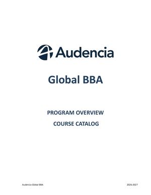 Global BBA - Program description / Course syllabi