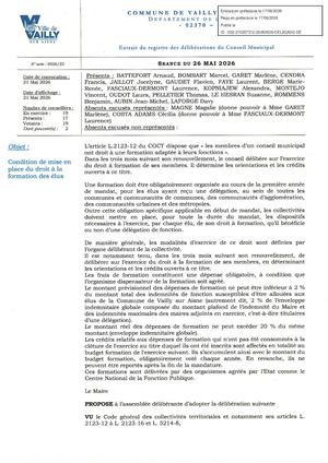 délibération du conseil municipal mai 2026