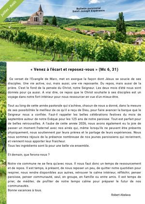 Bulletin St Joseph 16 Pages Juillet Aout 2026