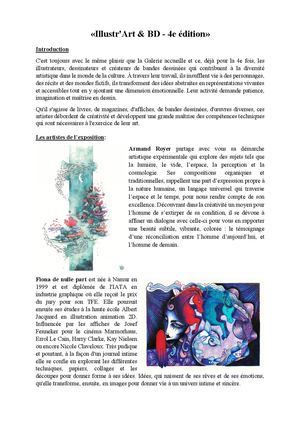 Texte Expo Illustr'art & Bd 2025 Communique