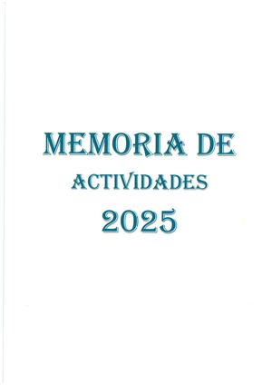 Memoria Actividades 2025