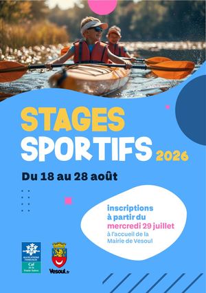 Stages Sportifs Dépliant 2026 Juillet Août