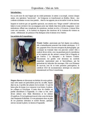 Texte Exposition Mai 2025 Mai En Arts Communique