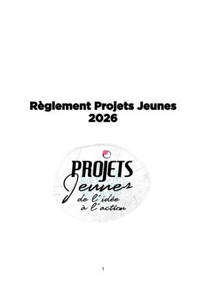Règlement Projets Jeunes 2026