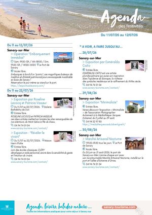 Agenda du week-end 11 & 12 juillet 2026
