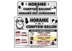 Horaire Comptoir Ballons Et Livraisons