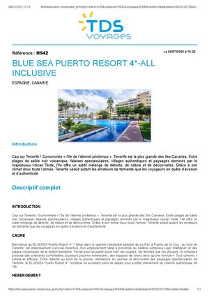 Descriptif Canaries Tenerife