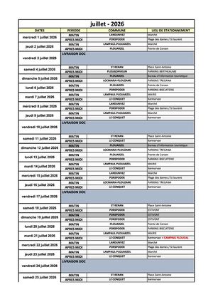 Planning Camion