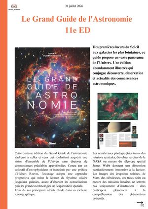 Le Grand Guide De L'astronomie 11e Ed Cortex Sciences Chronique 2026