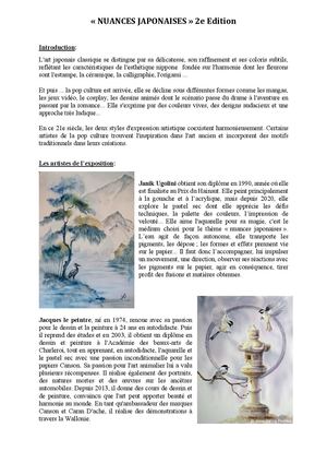 Texte Exposition Mars 2025 Nuances Japonaises 2e éDition Communique