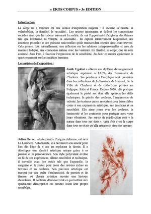 Texte Exposition Eros Corpus 3e Communique