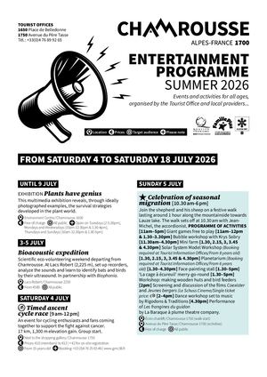 Entertainment agenda -  From 04/07 to 18/07 2026