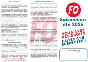 Saisonniers 2026 Dépliant