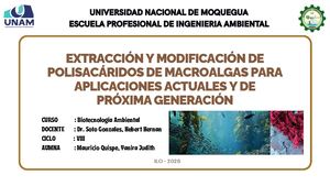 Biotecnologia Ambiental - Extracción y modificación de polisacáridos de macroalgas
