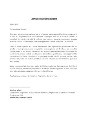 Copie De Lettre De Remerciement Docx