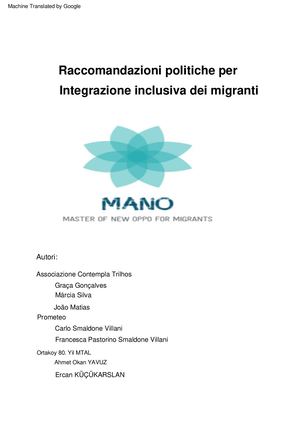 Mano A2 Policy Recommendation It
