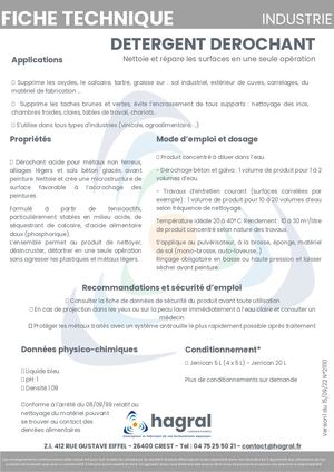 Fiche Technique Detergent Derochant