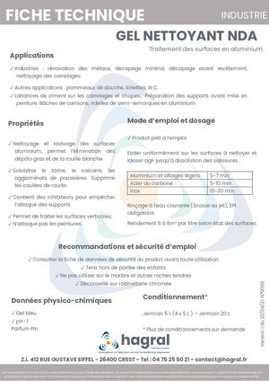 Fiche Technique Gel Nettoyant Nda