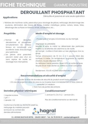 Fiche Technique Derouillant Phosphatant