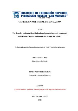 Proyecto Tesis Uso De Redes Sociales Y Identidad Cultural