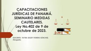 Capacitaciones Juridicas De Panama Seminario De Medidas Cautelares
