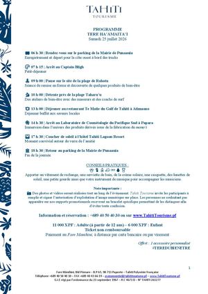 Programme Tere Haamaitai 2026
